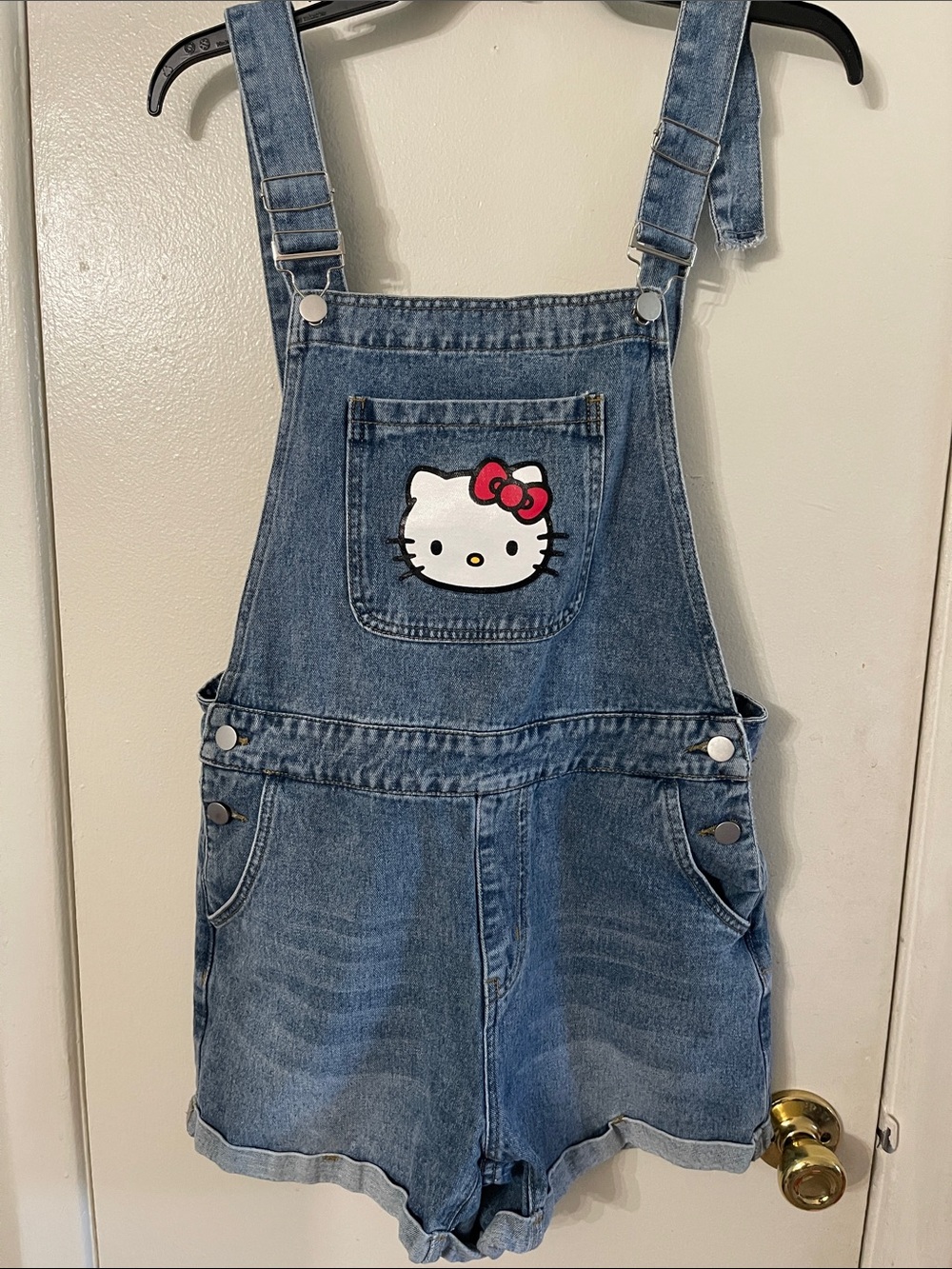 HELLO KITTY SHELN OVERALL JEAN WOMENS SIZE M